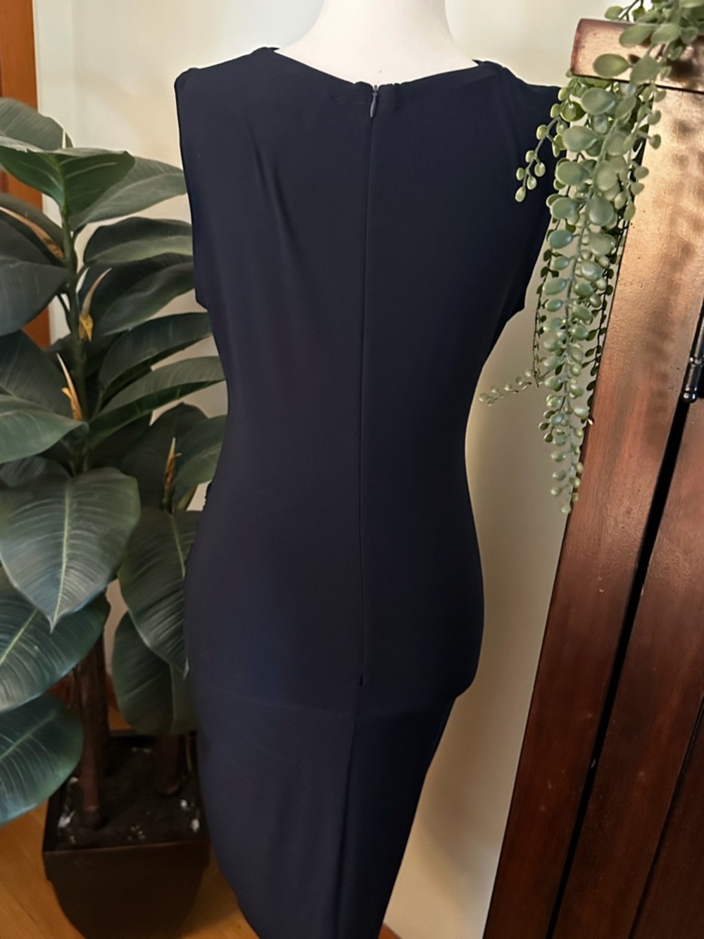 Joseph Ribkoff Navy Sleeveless Midi Dress with Side Ring Detail - Picture 2 of 5
